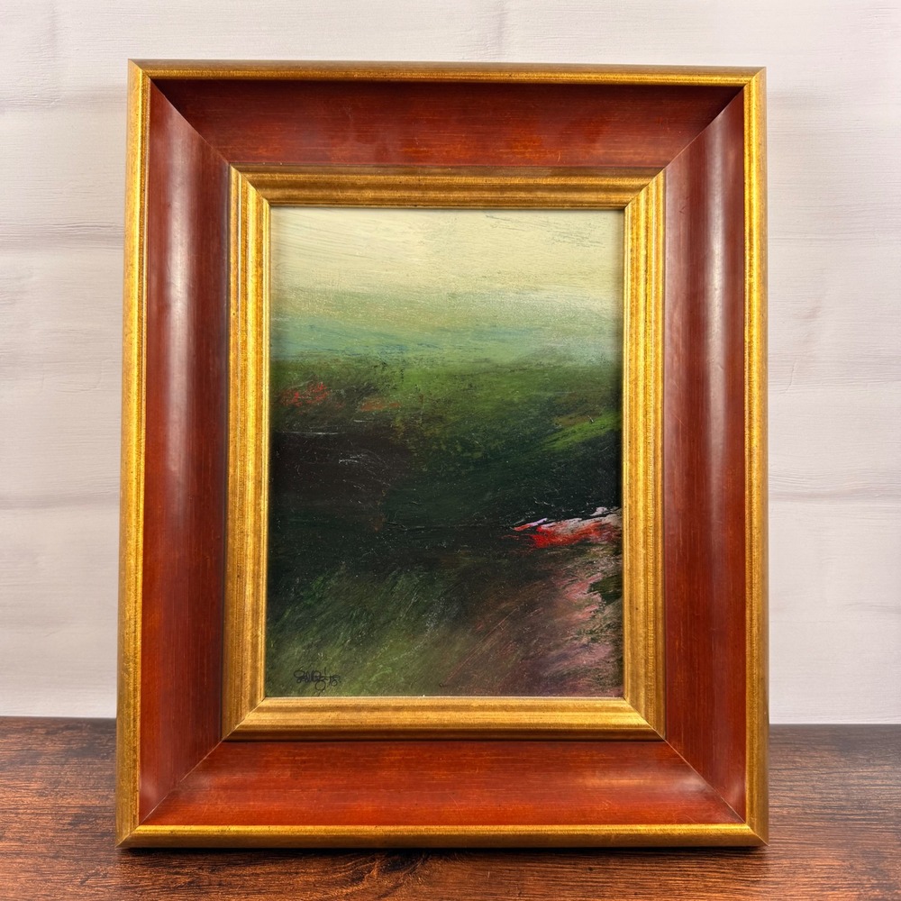Signed Original Oil Painting Abstract Landscape Framed Contemporary Art